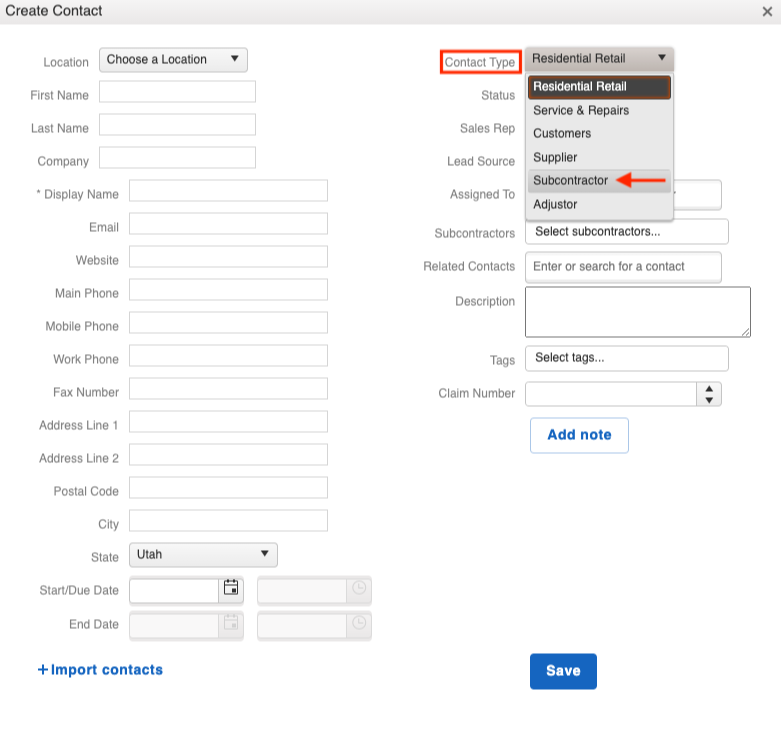 How Do I Add a Subcontractor?